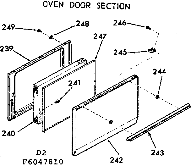 Oven door section