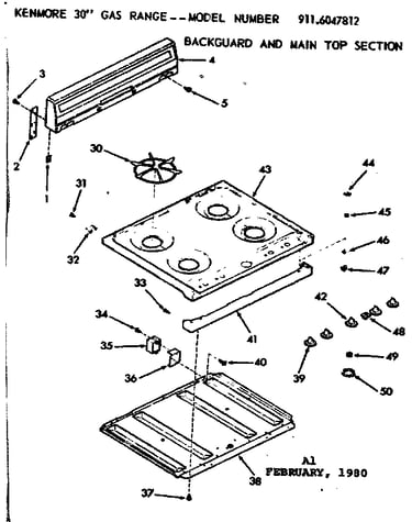 Backguard and main top section