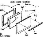 Kenmore 9116047812 oven door section diagram