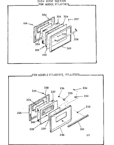 Oven door section