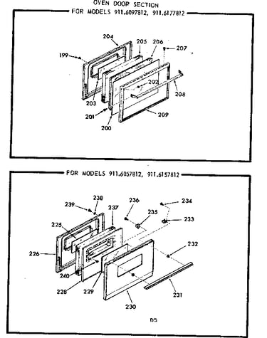Oven door section