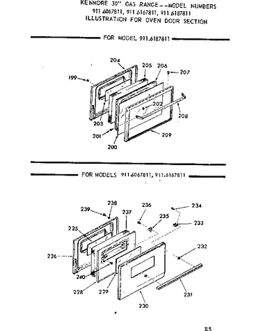 Oven door section