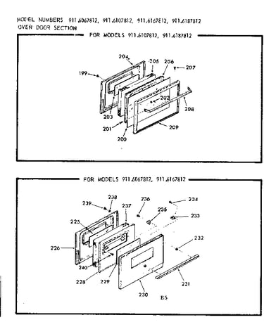 Oven door section