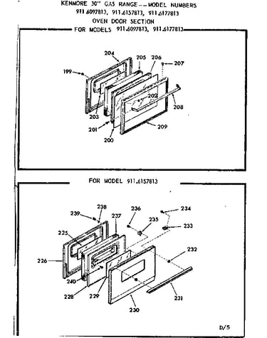 Oven door section