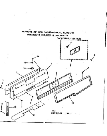 Backguard section