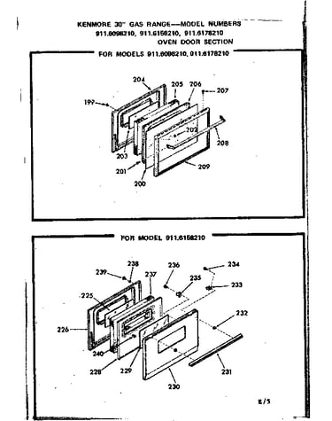 Oven door section