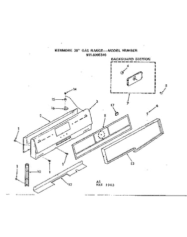 Backguard section