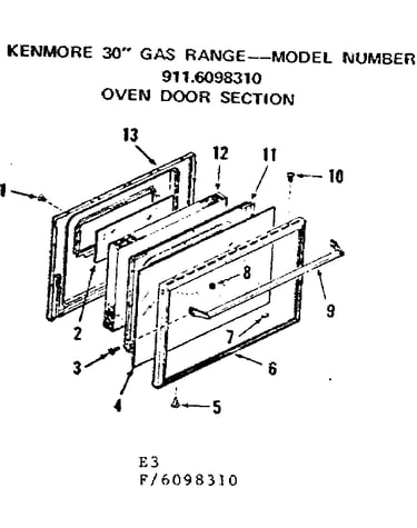 Oven door section