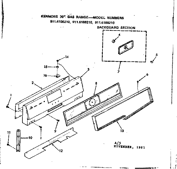 Backguard section