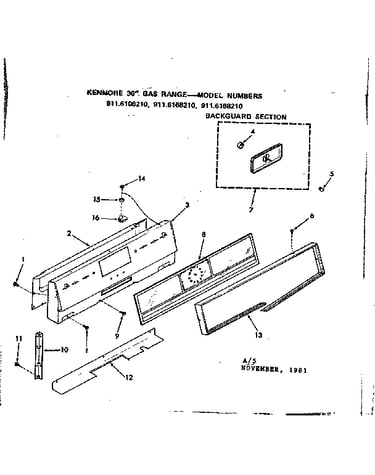Backguard section