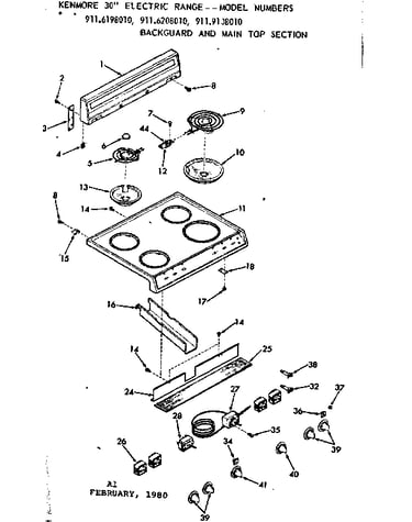 Backguard and main top section