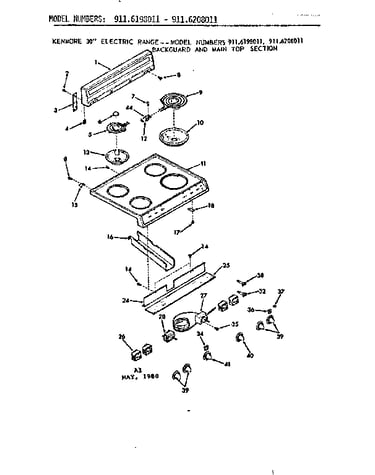 Backguard and main top section