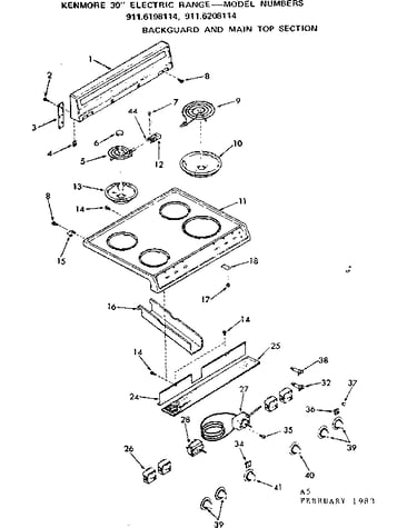 Backguard and main top section