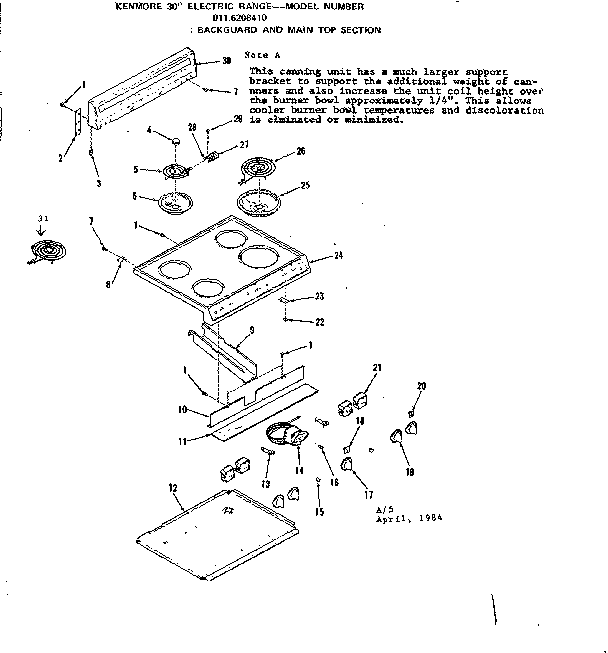 BACKGUARD AND MAIN TOP SECTION