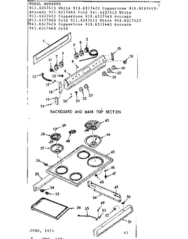 Backguard & main top section