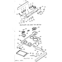 Kenmore 9116217414 backguard & main top section diagram