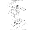 Kenmore 9116327610 backguard and main top section diagram