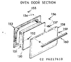 Kenmore 9116227660 oven door section diagram