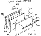 Kenmore 9116227611 oven door section diagram
