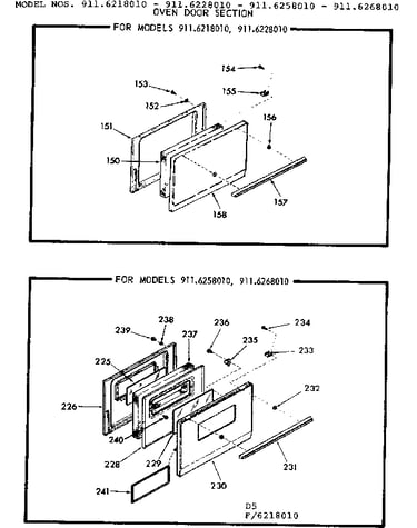 Oven door section