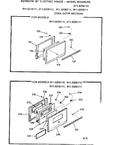 Oven door section