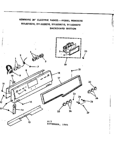 Backguard section