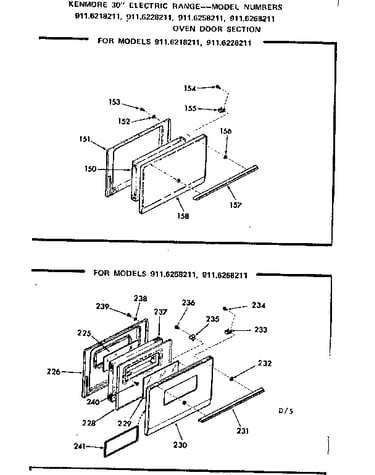 Oven door section