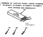 Kenmore 9116268211 wire harness and components diagram