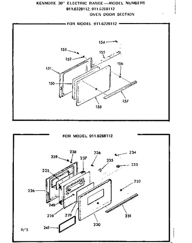Oven door section