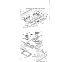 Kenmore 9116357464 backguard and main top section diagram