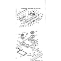 Kenmore 9116367464 backguard and main top section diagram
