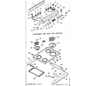 Kenmore 9116367425 backguard and main top section diagram