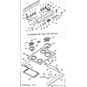 Kenmore 9116267445 backguard and main top section diagram