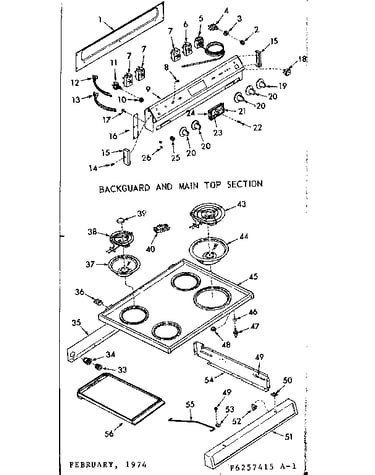 Backguard and main top section