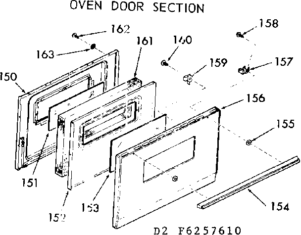 Oven door section