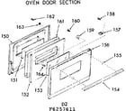 Kenmore 9116267611 oven door section diagram