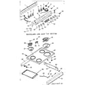 Kenmore 9116387463 backguard and main top section diagram