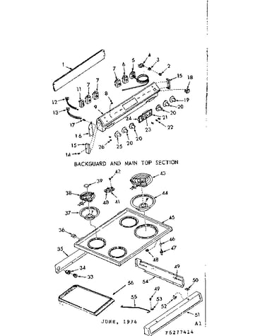 Backguard & main top section