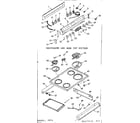 Kenmore 9116287465 backguard and main top section diagram