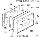 Kenmore 9116377610 oven door section diagram