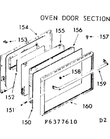 Oven door section