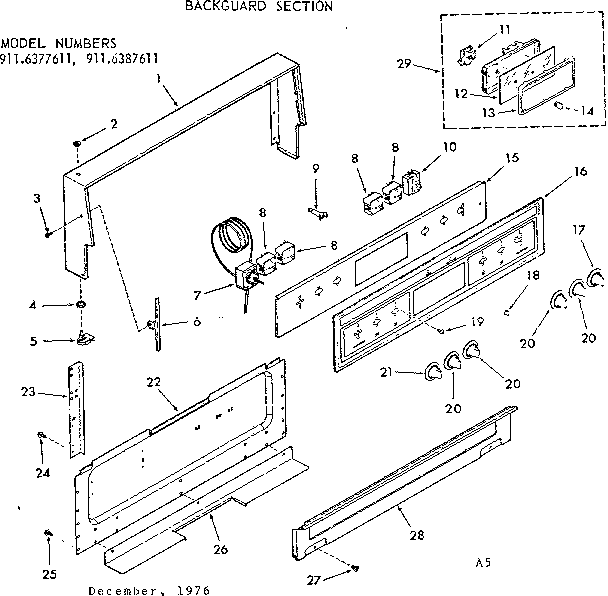 Backguard section