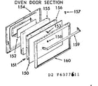 Kenmore 9116387611 oven door section diagram