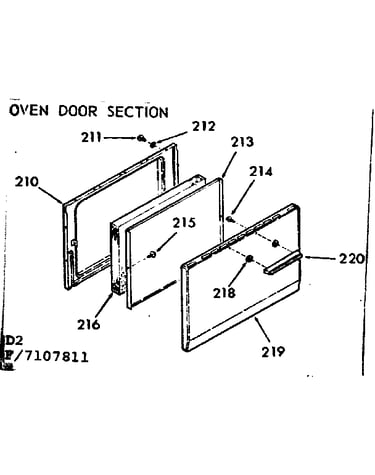 Oven door section