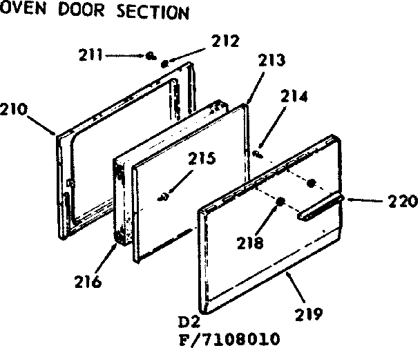 Oven door section