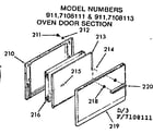 Kenmore 9117108111 oven door section diagram