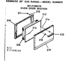 Kenmore 9117108210 oven door section diagram