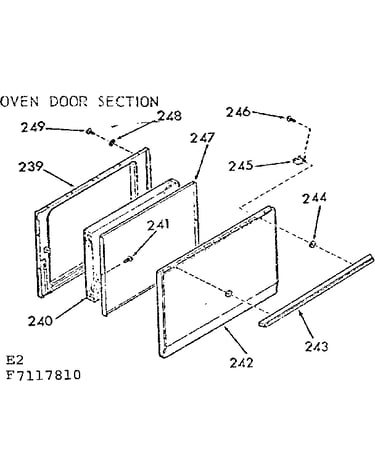 Oven door section