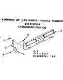 Backguard section