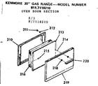 Kenmore 9117118210 oven door section diagram